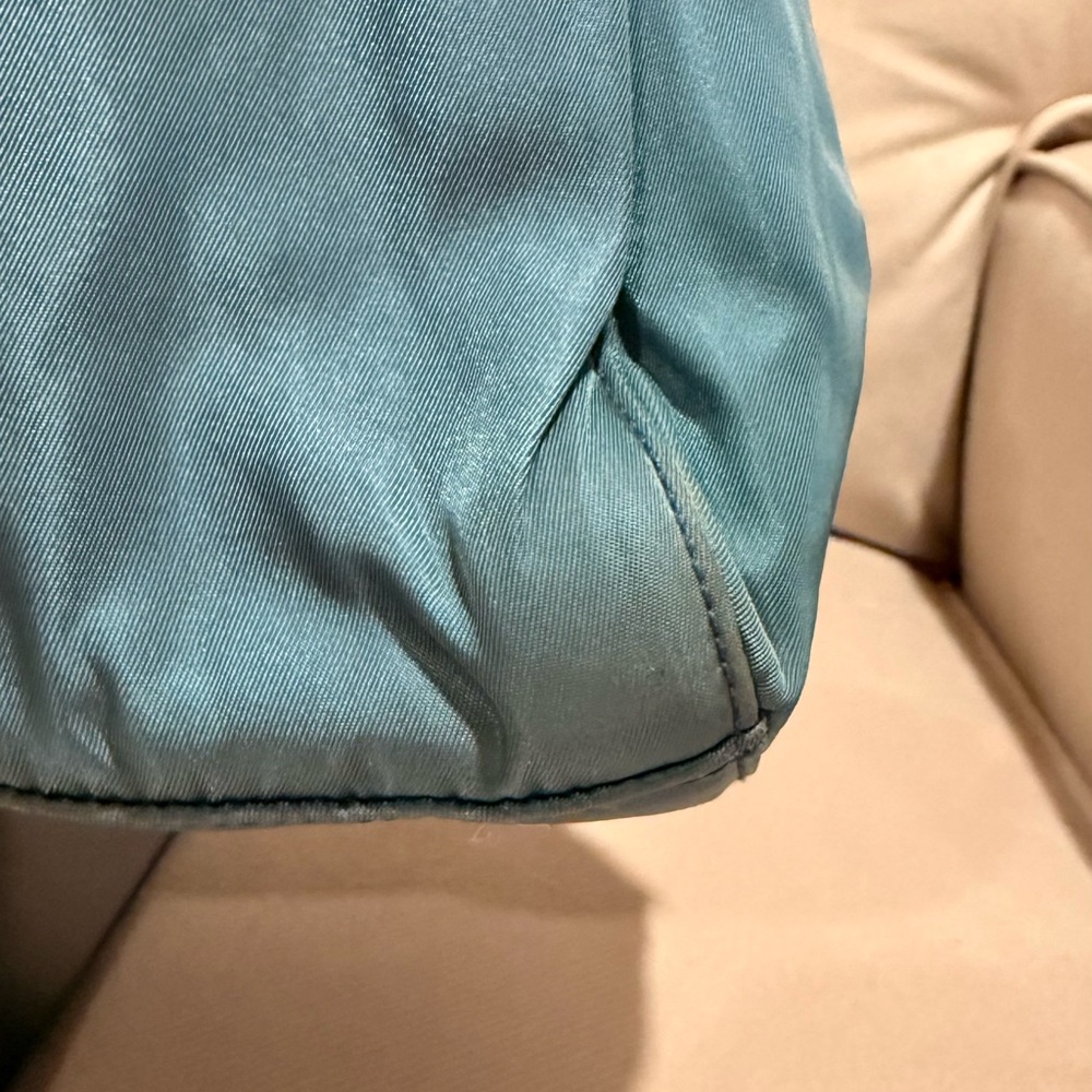 Prada Teal Nylon Tote with Clear Top Handles - Picture 6 of 12